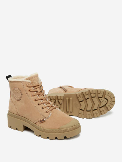 Bottines Pallabase Nbk En Cuir Palladium Beige accessoires 98867223 vue secondaire 1