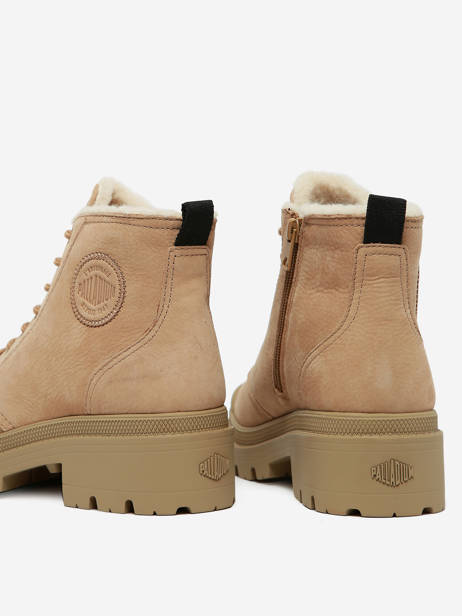 Bottines Pallabase Nbk En Cuir Palladium Beige accessoires 98867223 vue secondaire 3