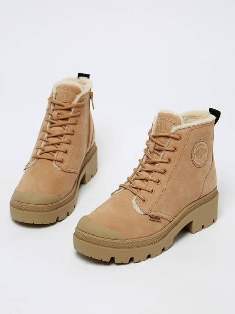 Bottines Pallabase Nbk En Cuir Palladium Beige accessoires 98867223 vue secondaire 4
