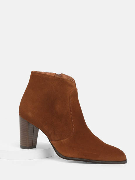 Boots à Talon En Cuir Arroba Marron accessoires 1129TP vue secondaire 1