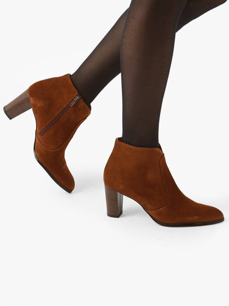 Boots à Talon En Cuir Arroba Marron accessoires 1129TP vue secondaire 2