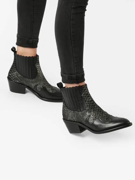 Santiags à Talon En Cuir Myma Noir accessoires 6746 vue secondaire 2