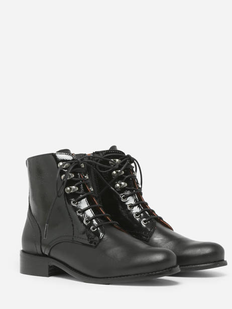 Boots En Cuir Rock and rose Noir accessoires CV5404 vue secondaire 3
