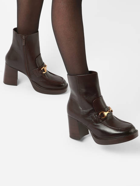 Bottines à Talon En Cuir Tamaris Rouge accessoires 41 vue secondaire 2