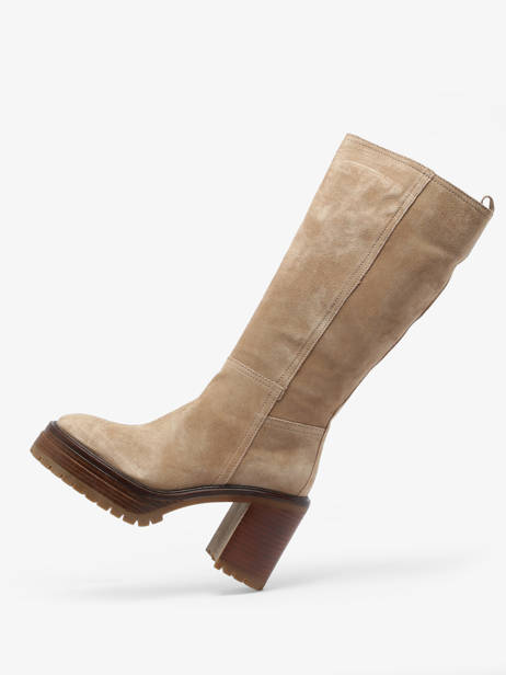 Bottes à Talon En Cuir Alpe Beige accessoires 26811122 vue secondaire 1