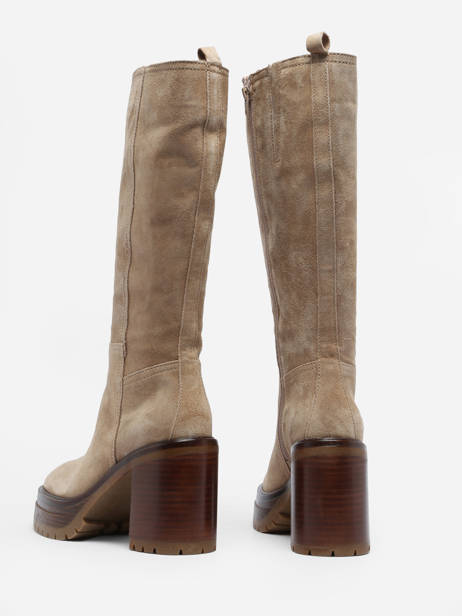 Bottes à Talon En Cuir Alpe Beige accessoires 26811122 vue secondaire 3