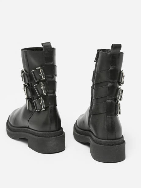 Boots Bennie En Cuir Ps poelman Noir accessoires BENNIE09 vue secondaire 2