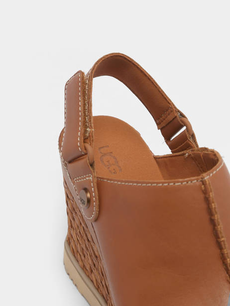 Sandales Talon Compensé En Cuir Ugg Marron accessoires 1152668 vue secondaire 1