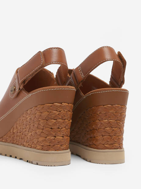 Sandales Talon Compensé En Cuir Ugg Marron accessoires 1152668 vue secondaire 4