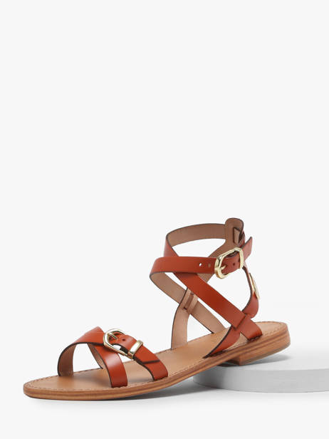 Sandales Hepana En Cuir Les tropeziennes Rouge accessoires HEPANA vue secondaire 3