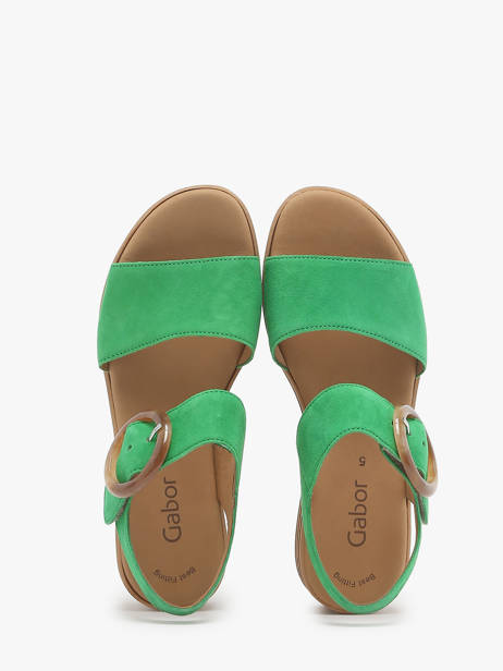Sandales Semelle Compensée En Cuir Gabor Vert accessoires 31 vue secondaire 2