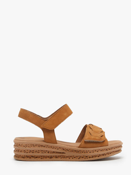 Sandales Semelle Compensée En Cuir Gabor Marron accessoires 14