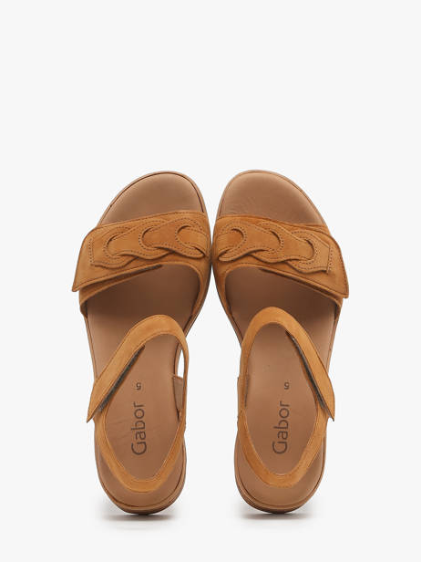 Sandales Semelle Compensée En Cuir Gabor Marron accessoires 14 vue secondaire 2