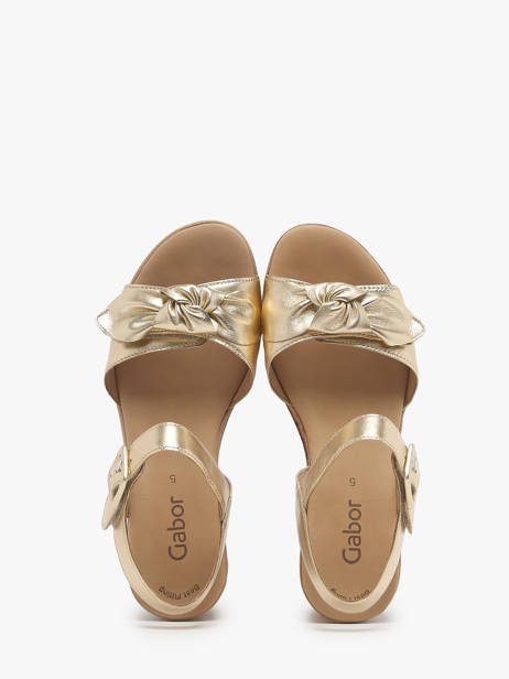Sandales Semelle Compensée En Cuir Gabor Or accessoires 63 vue secondaire 2
