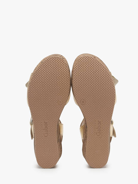 Sandales Semelle Compensée En Cuir Gabor Or accessoires 63 vue secondaire 3