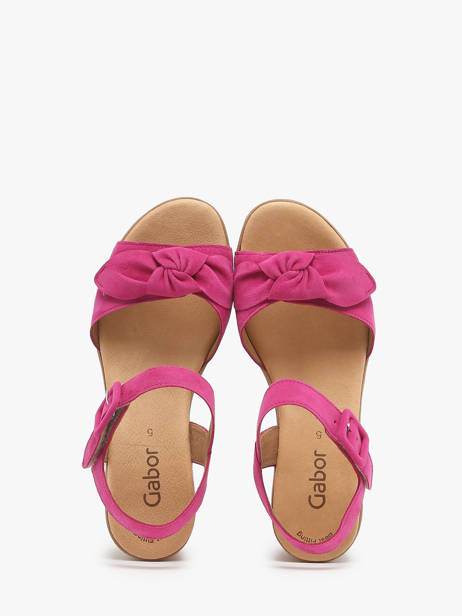 Sandales Semelle Compensée En Cuir Gabor Rose accessoires 10 vue secondaire 2
