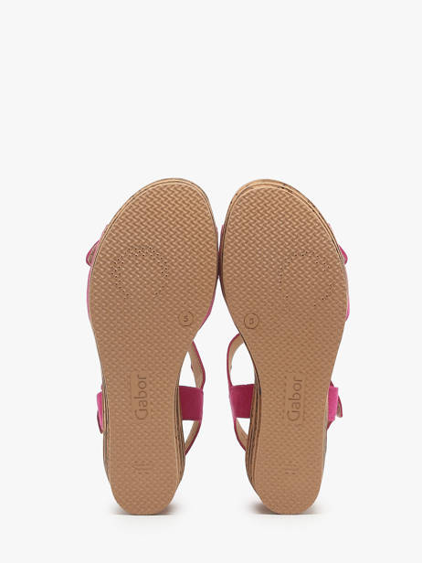 Sandales Semelle Compensée En Cuir Gabor Rose accessoires 10 vue secondaire 3