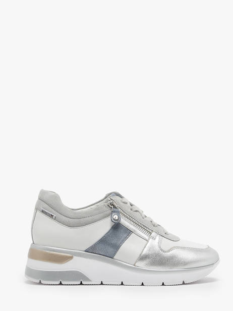 Sneakers Talon Compensé En Cuir Mephisto Argent accessoires P5144718