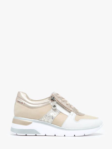 Sneakers Talon Compensé En Cuir Mephisto Blanc accessoires P5144719