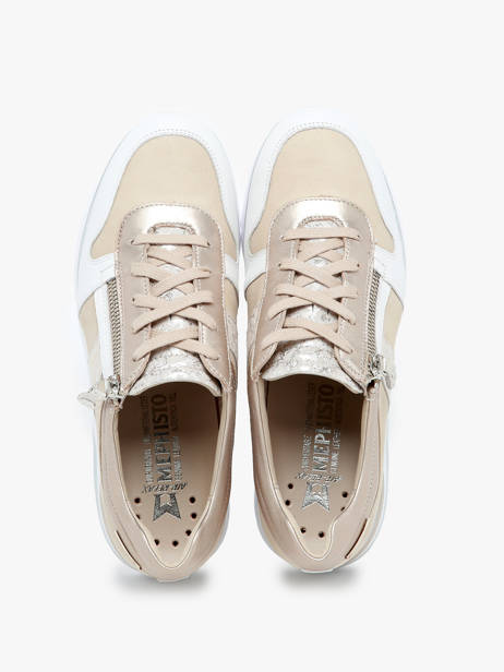Sneakers Talon Compensé En Cuir Mephisto Blanc accessoires P5144719 vue secondaire 3