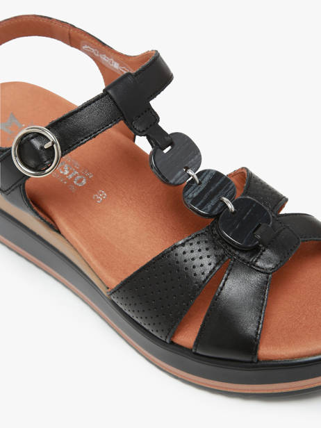 Sandales Talon Compensé En Cuir Mephisto Noir accessoires P5144702 vue secondaire 1