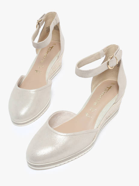 Escarpins Semelle Compensée En Cuir Tamaris Blanc accessoires 42 vue secondaire 1