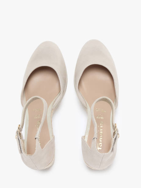 Escarpins Semelle Compensée En Cuir Tamaris Blanc accessoires 42 vue secondaire 2