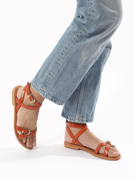 Sandales Hepana En Cuir Les tropeziennes Rouge accessoires HEPANA vue secondaire 2