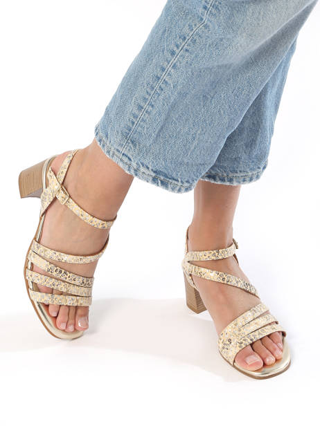Sandales à Talon En Cuir Rock and rose Beige accessoires 1235TP vue secondaire 2