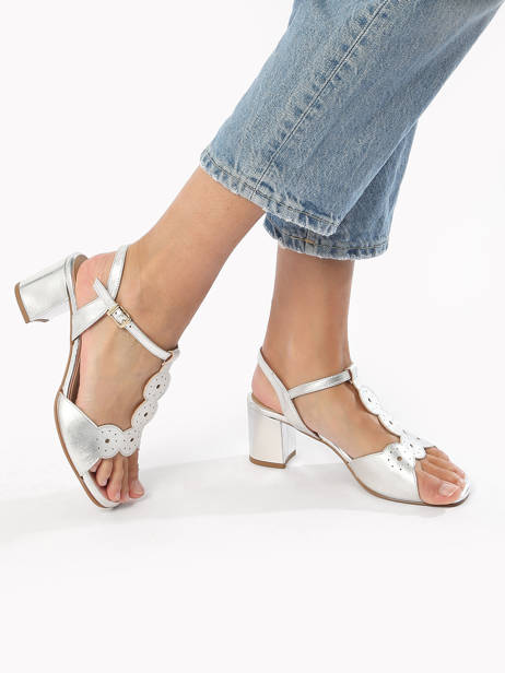 Sandales à Talon En Cuir Rock and rose Argent accessoires 1234TF vue secondaire 2