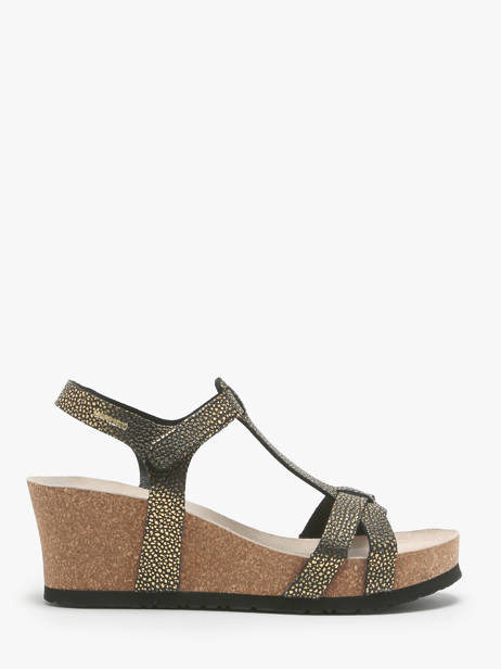 Sandales Talon Compensé En Cuir Mephisto Or accessoires P5141928