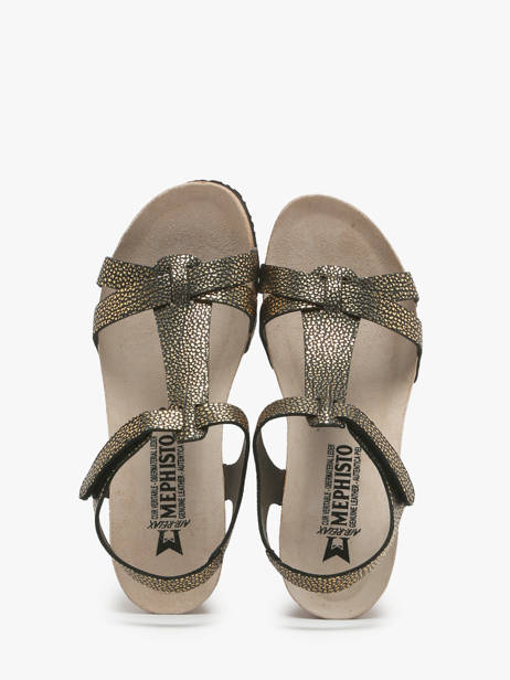 Sandales Talon Compensé En Cuir Mephisto Or accessoires P5141928 vue secondaire 3