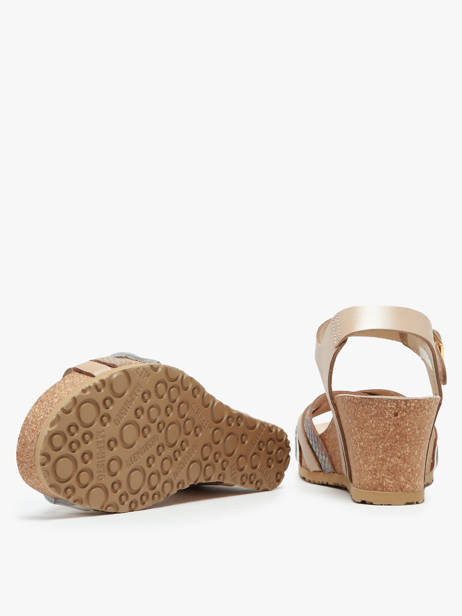 Sandales Talon Compensé En Cuir Mephisto Beige accessoires P5144297 vue secondaire 3