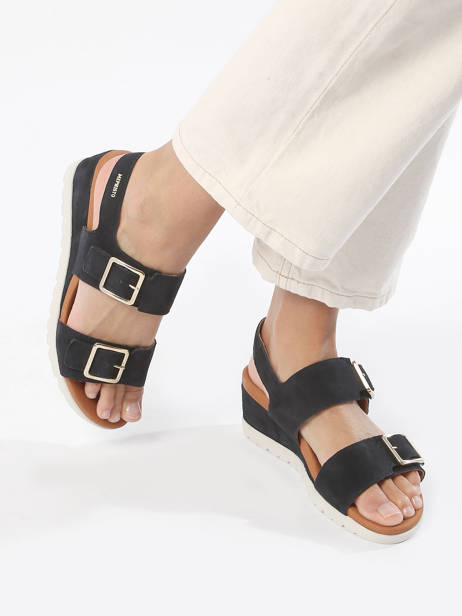 Sandales Velcro En Cuir Mephisto Bleu accessoires P5145186 vue secondaire 2