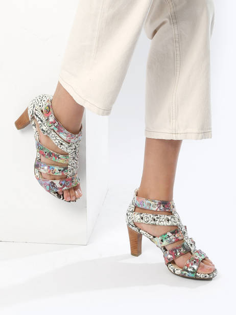 Sandales à Talon En Cuir Laura vita Gris accessoires ALBA6324 vue secondaire 2