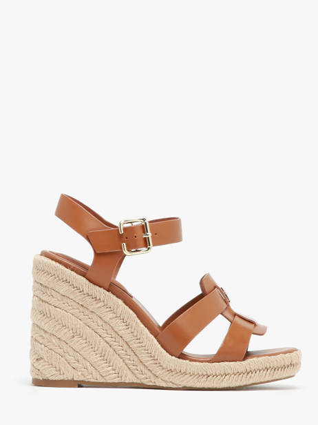 Sandales Semelle Compensée En Cuir Tommy hilfiger Marron accessoires 7925GQS