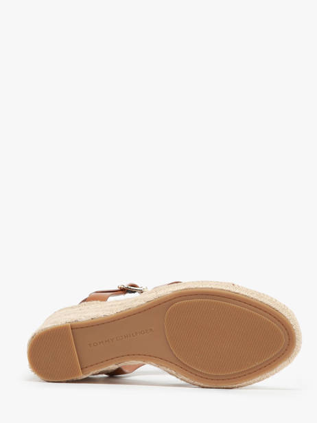 Sandales Semelle Compensée En Cuir Tommy hilfiger Marron accessoires 7925GQS vue secondaire 4