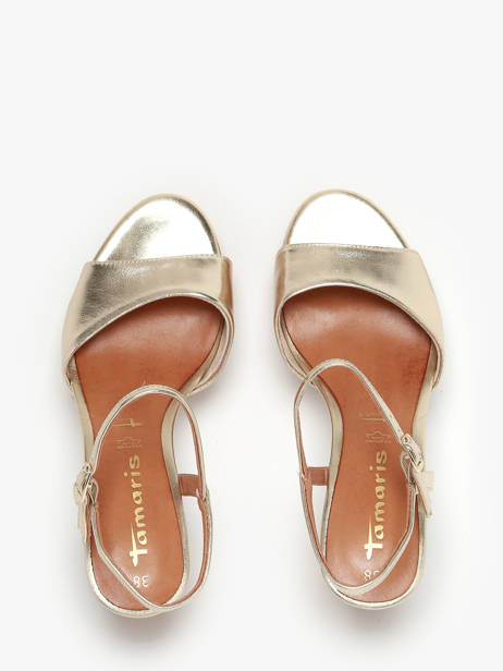 Sandales En Cuir Tamaris Or accessoires 42 vue secondaire 4