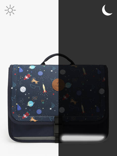 Cartable 2 Compartiments Cabaia Bleu school S vue secondaire 6