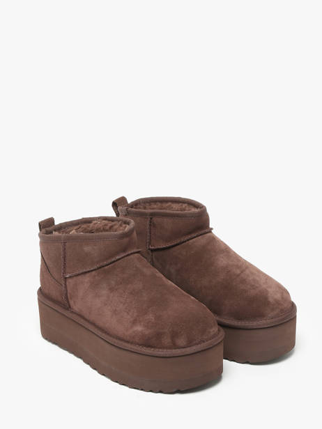 Boots Classic Ultra Mini Platform En Cuir Ugg Marron accessoires 1135092 vue secondaire 2