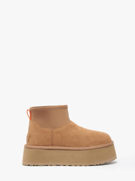 Boots Classic Mini Dipper Semelle Compensée En Cuir Ugg Beige accessoires 1168170