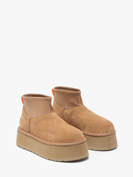 Boots Classic Mini Dipper Semelle Compensée En Cuir Ugg Beige accessoires 1168170 vue secondaire 2