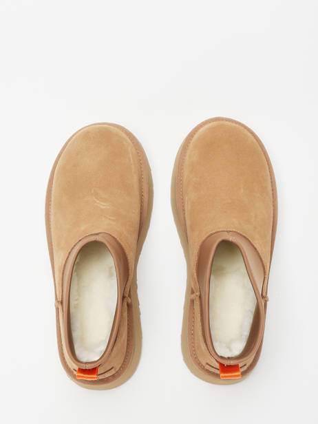 Boots Classic Mini Dipper Semelle Compensée En Cuir Ugg Beige accessoires 1168170 vue secondaire 4