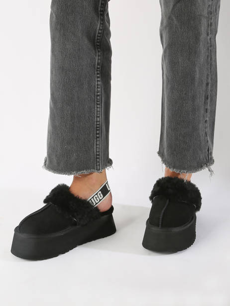 Mules Avec Brides Funkette En Cuir Ugg Noir accessoires 1113474 vue secondaire 1