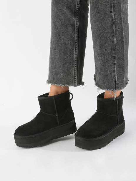 Boots Classic Mini Platform En Cuir Ugg Noir accessoires 1134991 vue secondaire 1