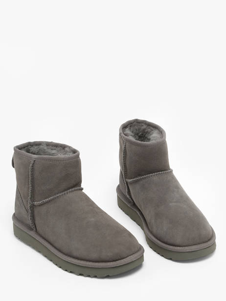 Boots Classic Mini Ii En Cuir Ugg Gris accessoires 1016222 vue secondaire 2