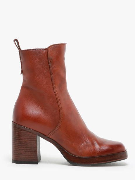 Bottines à Talon En Cuir Mjus Marron accessoires P96212