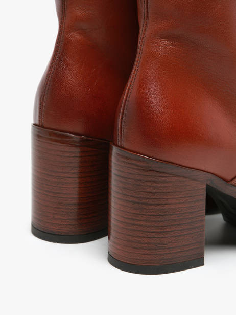 Bottines à Talon En Cuir Mjus Marron accessoires P96212 vue secondaire 3