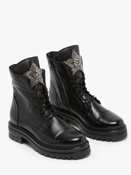 Bottines En Cuir Mjus Noir accessoires M77277 vue secondaire 2