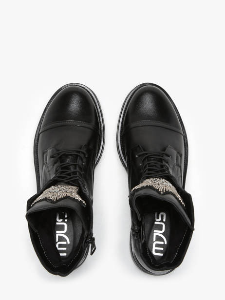 Bottines En Cuir Mjus Noir accessoires M77277 vue secondaire 4